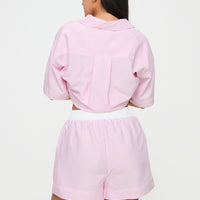 Early Riser Sleep Shorts Pink Stripe