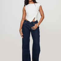 Darla Low Rise Straight Leg Jean Dark Blue Wash