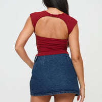 Wait Up Denim Wrap Mini Skirt Mid Wash