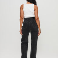 Karlina High Rise Straight Leg Jeans Charcoal