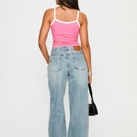 Edge Of Town Mid Rise Straight Leg Jeans Vintage Blue