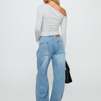 Esperance Mid Rise Barrel Leg Jeans Vintage Blue