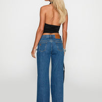 On Sunset Mid Rise Straight Leg Jeans Dark Wash