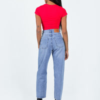 Leta Straight Leg Denim Jeans Mid Blue