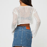 Trevina Denim Mini Skirt Mid Wash