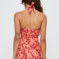 Casablanca Halter Top Red Floral