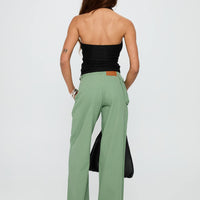 Mercadi Mid Rise Straight Leg Cargo Jeans Green