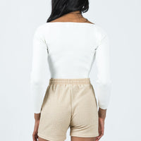 Jaynee Knit Shorts Beige