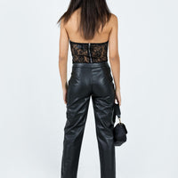 Clipper PU Pants Black