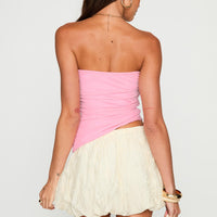 Cloudia Bubble Hem Mini Skirt Cream