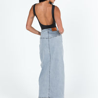 Batkins Maxi Skirt Light Wash Denim