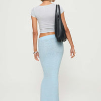Ponce Boucle Maxi Skirt Light Blue