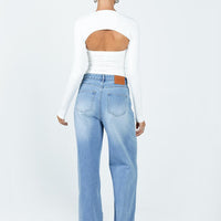 Beale Wide Leg Jeans Mid Wash Denim