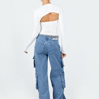 The Ragged Priest Mid Blue Combat Jeans Organic Cotton Mid Blue