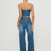 Vihaan Wide Leg Pants Blue Wash