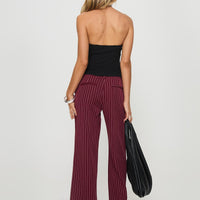Aquaville Pants Burgundy Pinstripe