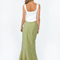 Raven Mid Rise Skirt Sage