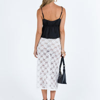 Ella-rae Midi Skirt White