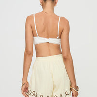 Jamari Linen Blend Shorts Cream / Brown