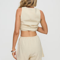 This Summer Linen Blend Shorts Sand
