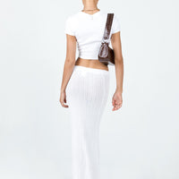 Belle Knit Maxi Skirt White