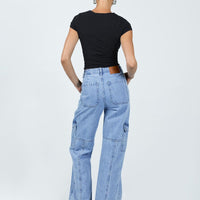 Vincent Cargo Jeans Mid Wash Denim