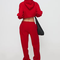 Dream Fleece Ankle Cuff Sweatpants Red