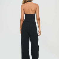 Felipe Linen Blend Pants Black