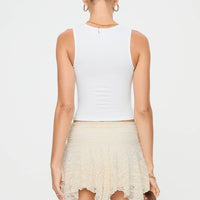 Lifas Lace Mini Skirt Cream Petite