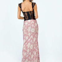 Bettina Floral Maxi Skirt Pink Multi