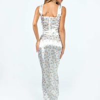 Berlin Satin Maxi Skirt White