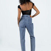 Unofficial High Waisted Mom Jean Light Wash Denim