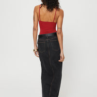 Barbara Split Midi Skirt Charcoal