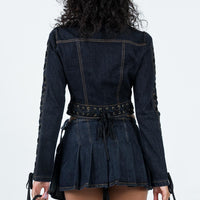 Camelia Pleat Mini Dark Denim