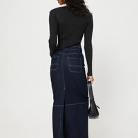 Vine Maxi Skirt Blue