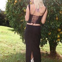 Flowerfields Maxi Skirt Black