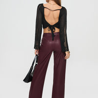 Dempsey Faux Leather Pants Deep Cherry