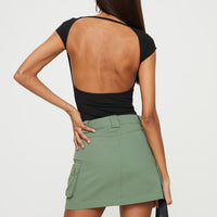 Lydie Cargo Mini Skirt Green