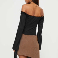 Bronwen Asymmetrical Mini Skirt Brown