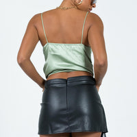 Federal PU Wrap Mini Skirt Black