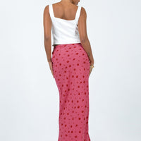 Gendling Midi Skirt Pink Floral