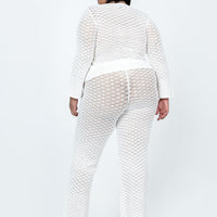 Wild & Free Crochet Pants Curve White