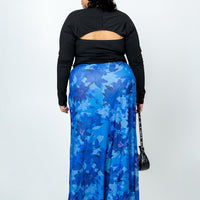 Starry Midi Skirt Blue Curve