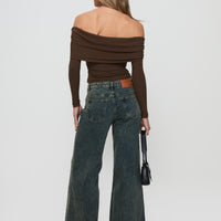 Ziggie Low Rise Baggy Jeans Antique Wash