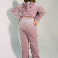 Velour Track Pant Pink Curve