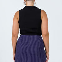 Selby Mini Skirt Navy Pinstripe
