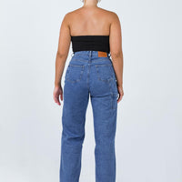 Theore High Waisted Mom Jean Mid Wash Denim