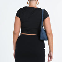 Kael Mid Rise Mini Skirt Black