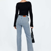 Ikena Straight Leg Jeans Light Wash Denim