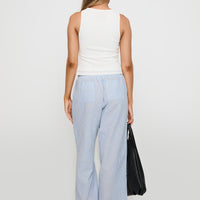 Holiday Tie Front Pant Blue/ White Stripe